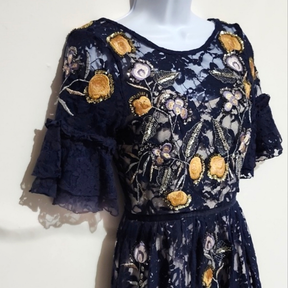 *Frock and Frill Embroidered Sequins Lace Maxi Boho Dress 8 - Picture 8 of 12